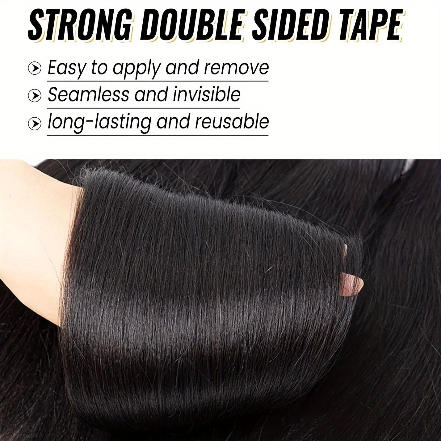 Natural Black Tape in Hair Extensions Human Hair Black Tape in Hair Extensions Real Human Hair Extensions Tape in #1B Black Hair Extensions Real Human Hair 20pcs 16-26 Inches